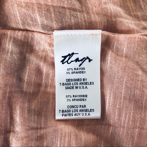 🌼 T-Bags Los Angeles Strapless Ruffle Top Maxi Dress in Peach, S - Picture 7 of 7